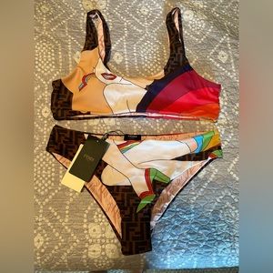 NWT Fendi 2 piece Reversible Swimsuit